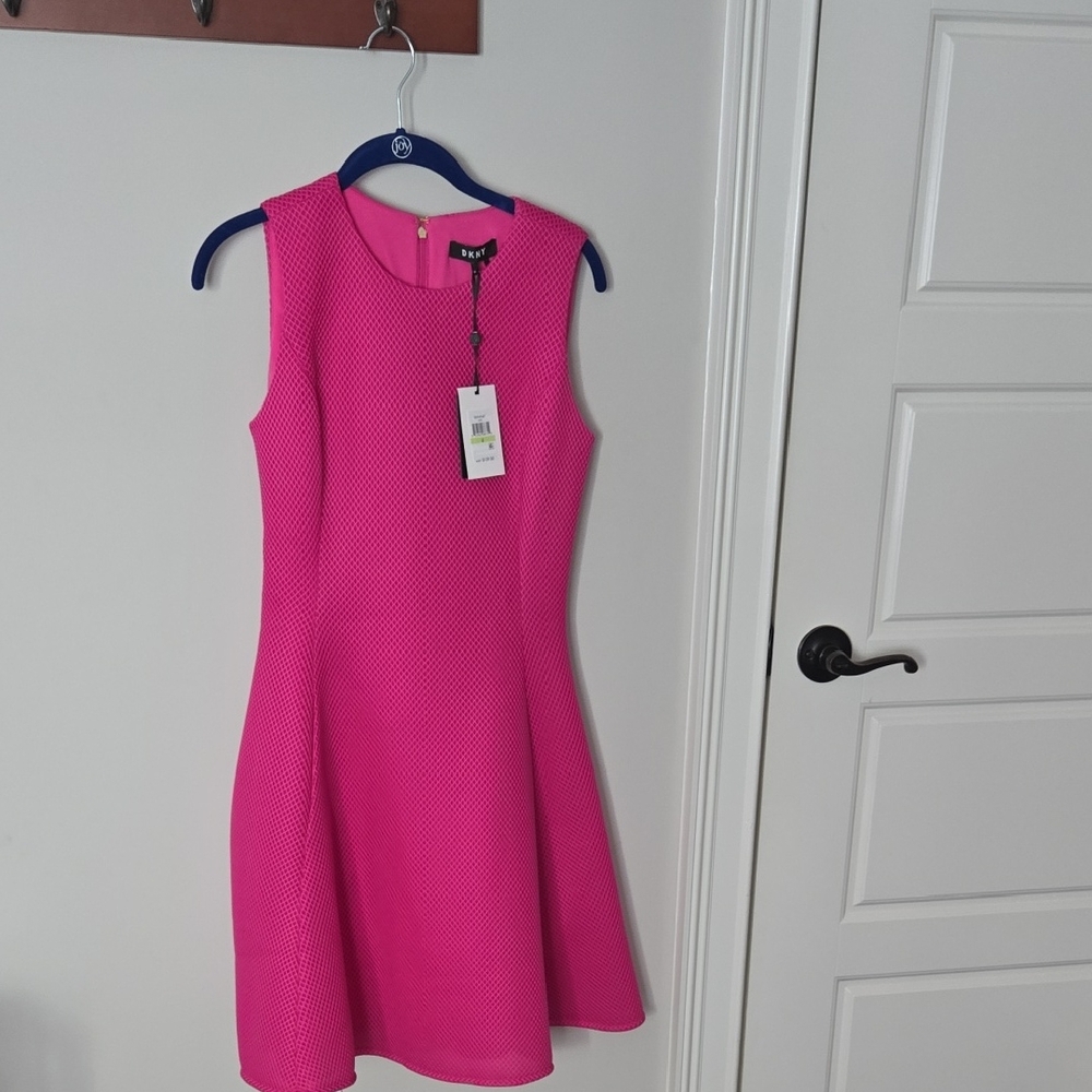 DKNY Vibrant Pink Sleeveless Mini Dress
